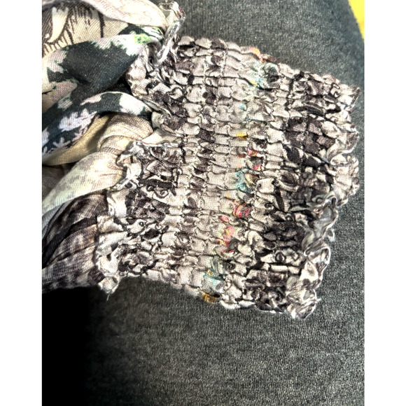 Anthropologie Geisha Designs Patchwork Cotton & Silk Tiered Maxi Dress Lined M - Picture 6 of 8